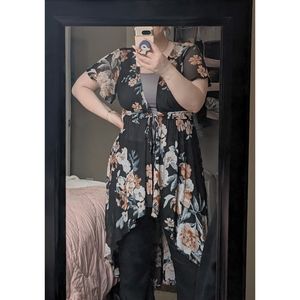Floral, flowy wrap/flyaway